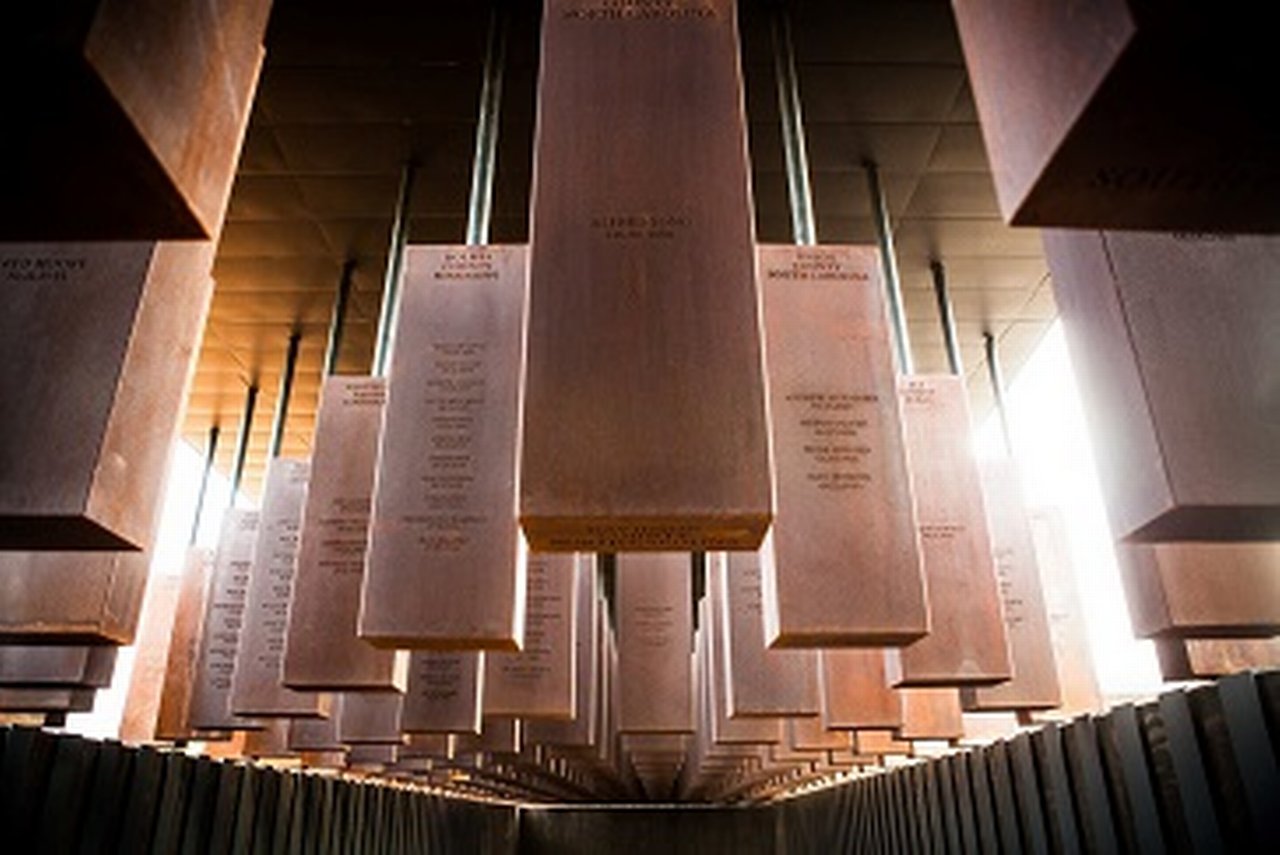 An interior view of the new National Memorial for Peace and Justice