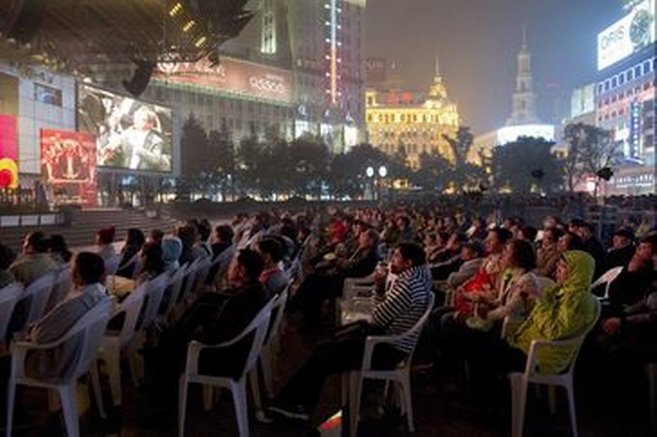 people in Shanghai enjoying the performance